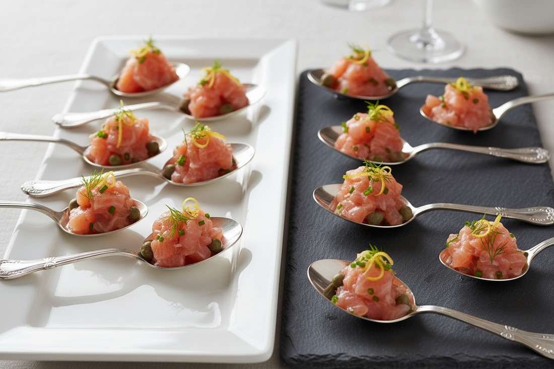 Tartare de saumon en cuillères : l'apéro frais et raffiné en 10 minutes