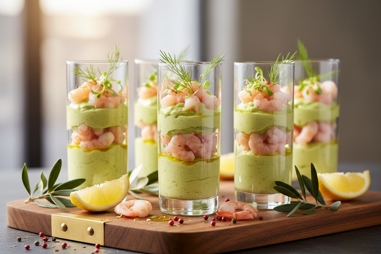 Verrines avocat-crevettes : la recette apéro chic et rapide